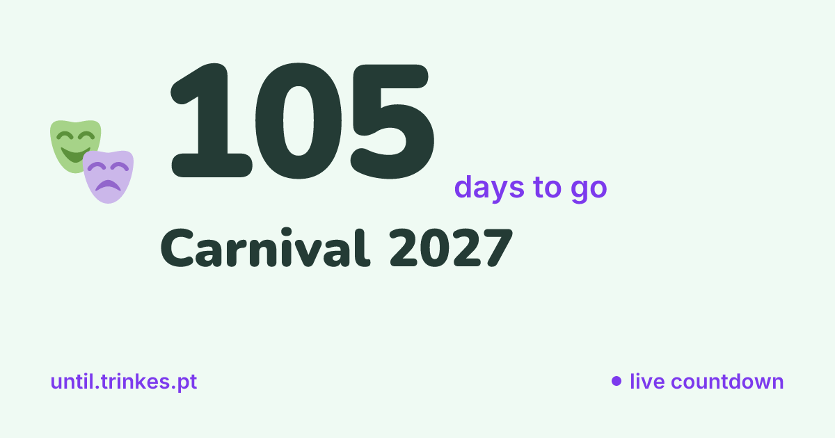 How many days until Carnival 2027? — live countdown